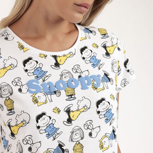 Pijama mujer algodón manga corta SNOOPY